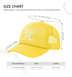 That's A Horrible Idea What Time Funny Trucker Hat Women Mesh Baseball Cap Sun Hat Cowboy hat Men Dad Hat Black Yellow $10.49...