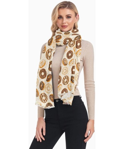 Women's Scarf Chocolate Donuts Print Oversized fashion Scarves Soft Cozy Multiple Use Lightweight Shawl Wrap Blanket Cape for...