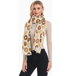 Women's Scarf Chocolate Donuts Print Oversized fashion Scarves Soft Cozy Multiple Use Lightweight Shawl Wrap Blanket Cape for...