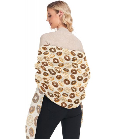 Women's Scarf Chocolate Donuts Print Oversized fashion Scarves Soft Cozy Multiple Use Lightweight Shawl Wrap Blanket Cape for...