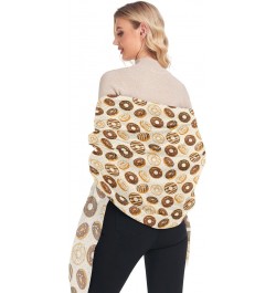 Women's Scarf Chocolate Donuts Print Oversized fashion Scarves Soft Cozy Multiple Use Lightweight Shawl Wrap Blanket Cape for...