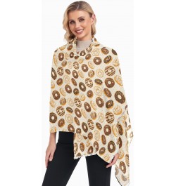 Women's Scarf Chocolate Donuts Print Oversized fashion Scarves Soft Cozy Multiple Use Lightweight Shawl Wrap Blanket Cape for...