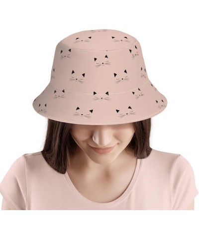 Bucket Hat,Hippie Flower Sun hat Summer hat Foldable Travel Outdoor Activities Cap Men and Women Cute Cat Pink $10.19 Bucket ...