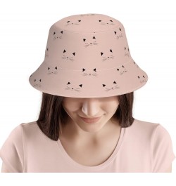 Bucket Hat,Hippie Flower Sun hat Summer hat Foldable Travel Outdoor Activities Cap Men and Women Cute Cat Pink $10.19 Bucket ...