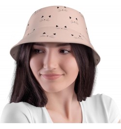 Bucket Hat,Hippie Flower Sun hat Summer hat Foldable Travel Outdoor Activities Cap Men and Women Cute Cat Pink $10.19 Bucket ...