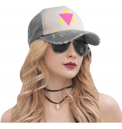 Pink Yellow Triangles Pride Flag LGBT Baseball Cap Adult Adjustable Casual Duck Tongue Hat Golf Caps Trucker Hats $10.15 Base...