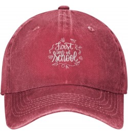 Back to School Happy First Day of School Washed Denim Baseball Cap Sun Hat Dad Hat Trucker Hat Red50 $10.72 Baseball Caps