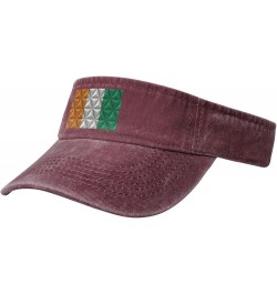 Polygonal Effect Flag of Côte D'Ivoire Sun Visor Hats for Women Men Sun Hat Vintage Golf Hat Adjustable Baseball Cap Red $14....