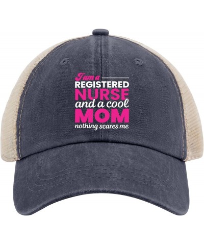 Registered Nurse and Dog Mom Trucker Cap Funny Pickleball Cap for Womens Workout Hat Trendy Sun Visor Hat Purplish Blue04 $10...