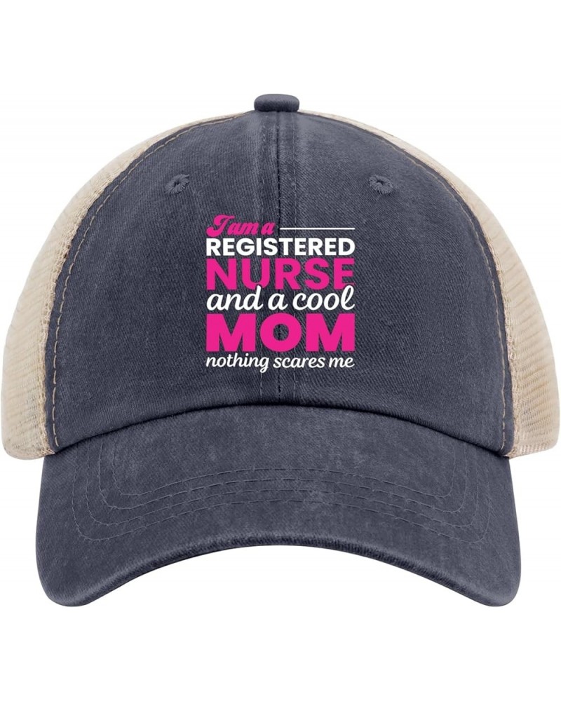 Registered Nurse and Dog Mom Trucker Cap Funny Pickleball Cap for Womens Workout Hat Trendy Sun Visor Hat Purplish Blue04 $10...