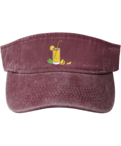 Lemon Juice Sun Visor Hats for Women Men Sun Hat Vintage Golf Hat Adjustable Baseball Cap Red $14.61 Visors