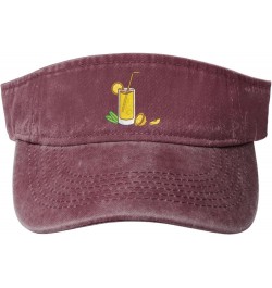 Lemon Juice Sun Visor Hats for Women Men Sun Hat Vintage Golf Hat Adjustable Baseball Cap Red $14.61 Visors