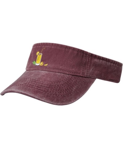 Lemon Juice Sun Visor Hats for Women Men Sun Hat Vintage Golf Hat Adjustable Baseball Cap Red $14.61 Visors