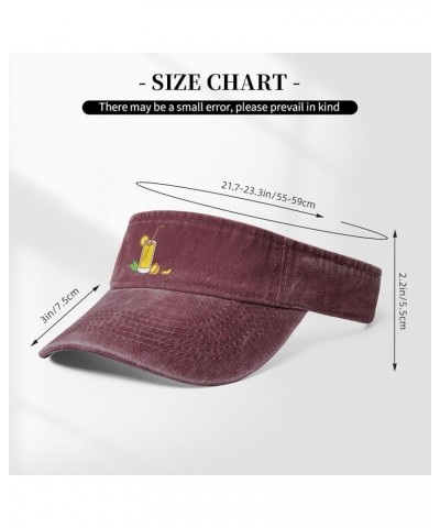 Lemon Juice Sun Visor Hats for Women Men Sun Hat Vintage Golf Hat Adjustable Baseball Cap Red $14.61 Visors