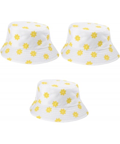 2 Pcs Flower Bucket Hat Lovely Fisherman Hat Flower Printed Bucket Hat Cap -uv Fisherman Cap Whitex3pcs $12.19 Bucket Hats