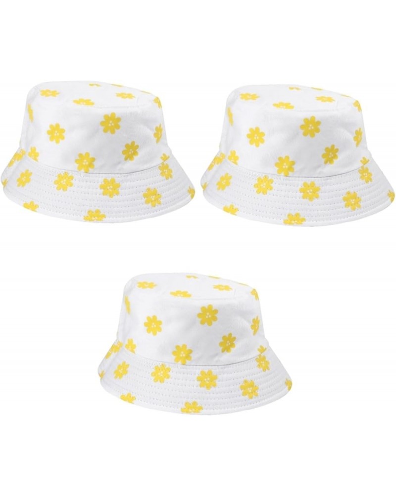 2 Pcs Flower Bucket Hat Lovely Fisherman Hat Flower Printed Bucket Hat Cap -uv Fisherman Cap Whitex3pcs $12.19 Bucket Hats