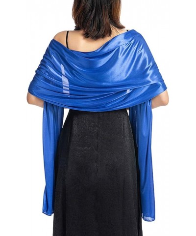 Womens Silk Like Long Scarves Bridal Shawl for Evening Dress Wrap Cape Blue $9.48 Scarves