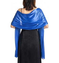 Womens Silk Like Long Scarves Bridal Shawl for Evening Dress Wrap Cape Blue $9.48 Scarves