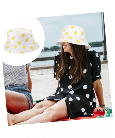 2 Pcs Flower Bucket Hat Lovely Fisherman Hat Flower Printed Bucket Hat Cap -uv Fisherman Cap Whitex3pcs $12.19 Bucket Hats