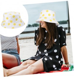 2 Pcs Flower Bucket Hat Lovely Fisherman Hat Flower Printed Bucket Hat Cap -uv Fisherman Cap Whitex3pcs $12.19 Bucket Hats