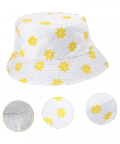 2 Pcs Flower Bucket Hat Lovely Fisherman Hat Flower Printed Bucket Hat Cap -uv Fisherman Cap Whitex3pcs $12.19 Bucket Hats