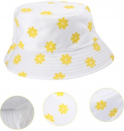 2 Pcs Flower Bucket Hat Lovely Fisherman Hat Flower Printed Bucket Hat Cap -uv Fisherman Cap Whitex3pcs $12.19 Bucket Hats