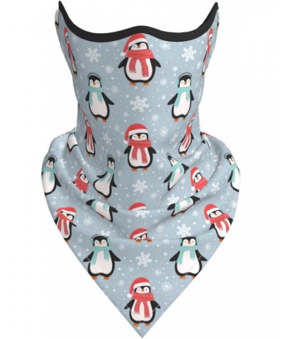 Christmas Penguins Snowflakes Ear Loop Triangle Neck Gaiter Mesh Face Mask Bandana Balaclava Gaiter Face Cover Scarf Headwear...