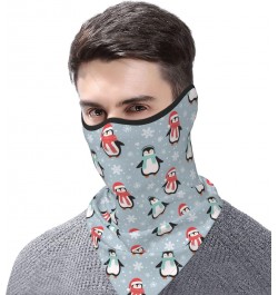 Christmas Penguins Snowflakes Ear Loop Triangle Neck Gaiter Mesh Face Mask Bandana Balaclava Gaiter Face Cover Scarf Headwear...