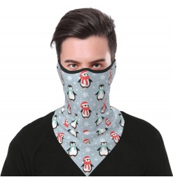 Christmas Penguins Snowflakes Ear Loop Triangle Neck Gaiter Mesh Face Mask Bandana Balaclava Gaiter Face Cover Scarf Headwear...