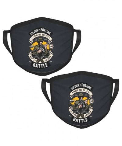 Soldier Vintage Badge Face Mask 2 Pcs Face Cover Reusable Washable Breathable for Men Women Balaclavas Bandanas Black $12.38 ...