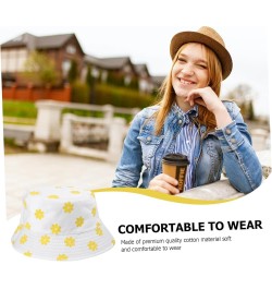 2 Pcs Flower Bucket Hat Lovely Fisherman Hat Flower Printed Bucket Hat Cap -uv Fisherman Cap Whitex3pcs $12.19 Bucket Hats