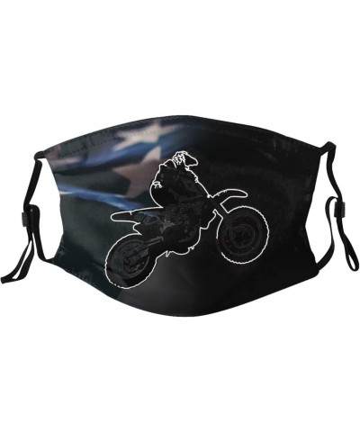 Dirt Bike Motocross USA Flag Face Mask Adjustable Breathable Balaclava with Filter $8.56 Balaclavas