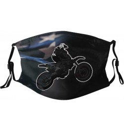 Dirt Bike Motocross USA Flag Face Mask Adjustable Breathable Balaclava with Filter $8.56 Balaclavas