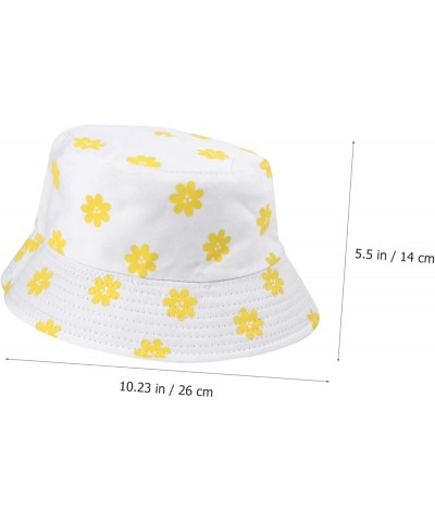 2 Pcs Flower Bucket Hat Lovely Fisherman Hat Flower Printed Bucket Hat Cap -uv Fisherman Cap Whitex3pcs $12.19 Bucket Hats