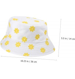 2 Pcs Flower Bucket Hat Lovely Fisherman Hat Flower Printed Bucket Hat Cap -uv Fisherman Cap Whitex3pcs $12.19 Bucket Hats