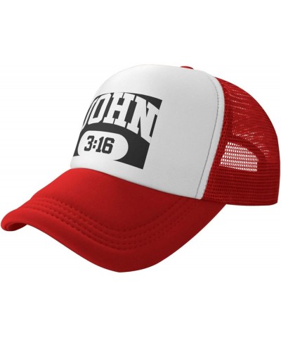 John 3:16 Christian Faith Believer Jesus Baseball Cap Men Mesh Trucker Hat Women Dad Hat Ponytail Hat Black Red $10.26 Baseba...