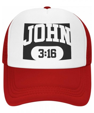 John 3:16 Christian Faith Believer Jesus Baseball Cap Men Mesh Trucker Hat Women Dad Hat Ponytail Hat Black Red $10.26 Baseba...