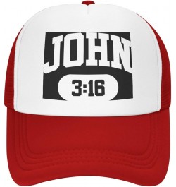 John 3:16 Christian Faith Believer Jesus Baseball Cap Men Mesh Trucker Hat Women Dad Hat Ponytail Hat Black Red $10.26 Baseba...