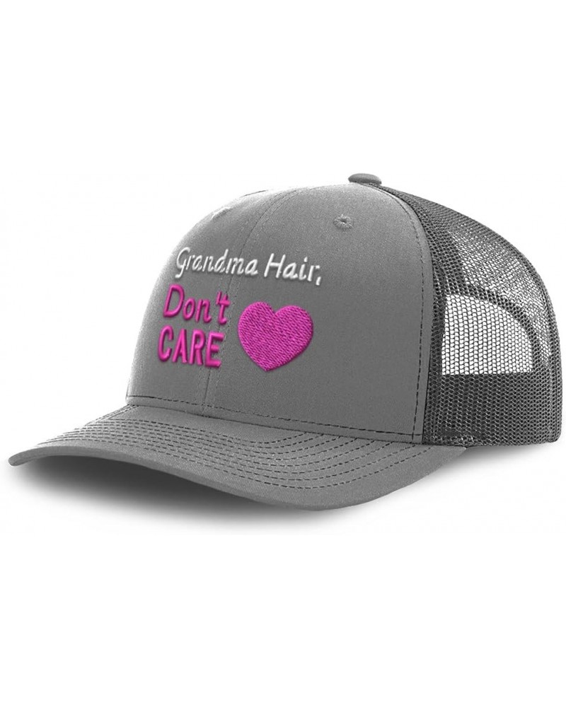 Trucker Baseball Cap Grandma Hair Don't Care Cotton Dad Hats for Men & Women Grey $12.74 Baseball Caps