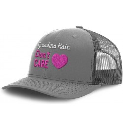 Trucker Baseball Cap Grandma Hair Don't Care Cotton Dad Hats for Men & Women Grey $12.74 Baseball Caps