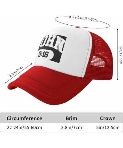 John 3:16 Christian Faith Believer Jesus Baseball Cap Men Mesh Trucker Hat Women Dad Hat Ponytail Hat Black Red $10.26 Baseba...