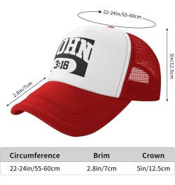 John 3:16 Christian Faith Believer Jesus Baseball Cap Men Mesh Trucker Hat Women Dad Hat Ponytail Hat Black Red $10.26 Baseba...