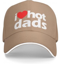 Hat I Love Hot Dads Heart Hot Father Love Hot Dads Baseball Cap Men Ponytail Hat Women Dad Hat Trucker Hat Black Natural $11....