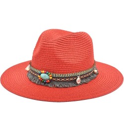 Adults Unisex Retro Western Cowboy Riding Hat Leather Belt Wide Cap Straw Hat Men's Party Outfit Red $11.52 Cowboy Hats