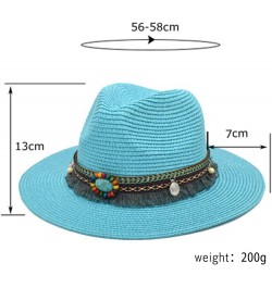 Adults Unisex Retro Western Cowboy Riding Hat Leather Belt Wide Cap Straw Hat Men's Party Outfit Red $11.52 Cowboy Hats