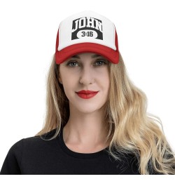 John 3:16 Christian Faith Believer Jesus Baseball Cap Men Mesh Trucker Hat Women Dad Hat Ponytail Hat Black Red $10.26 Baseba...