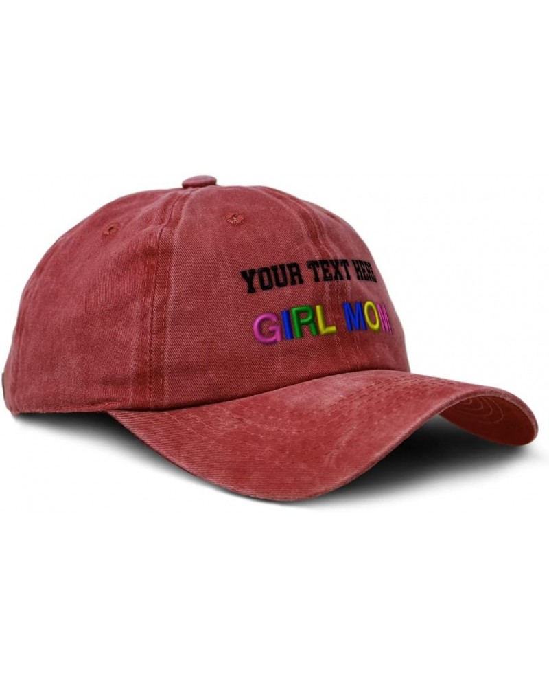 Custom Soft Washed Baseball Cap Girl Mom Mom Cotton Dad Hats for Men & Women Red Personalized Text Here $18.59 Baseball Caps