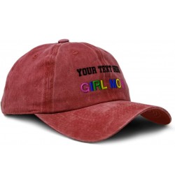 Custom Soft Washed Baseball Cap Girl Mom Mom Cotton Dad Hats for Men & Women Red Personalized Text Here $18.59 Baseball Caps