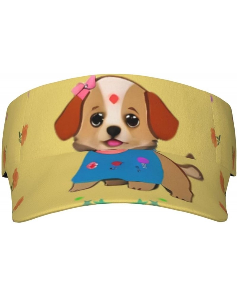 Adorable Cartoon Dog Adjustable Sun Visor Cap Perfect for Men, Women - Ideal for Beach, Sports & Outdoor Activities Adorable ...