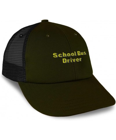 Custom Custom Trucker Hat Baseball Cap School Bus Driver Occupation Cotton Kids Dad Hats for Men & Women Loden Black Design O...